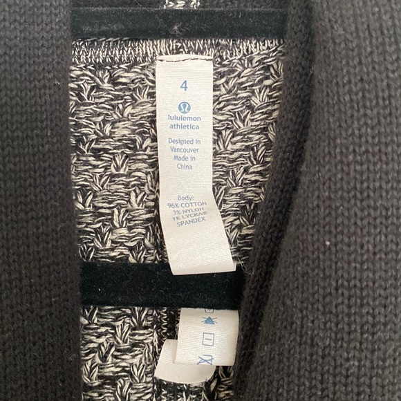 Lululemon Post Practice Cardigan Wrap Sweater Heathered Grey Black 4 - Picture 3 of 5